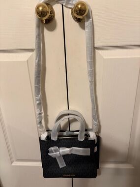 Michael Kors Black MK Logo Crossbody Satchel
